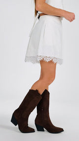 Short canvas+pizzo H.