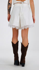 Short canvas+pizzo H.