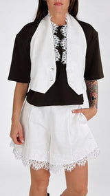 Gilet canvas+pizzo H.