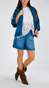 Short chambray piping H.