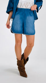 Short chambray piping H.