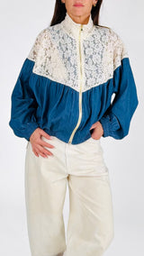Bomber chambray pizzo Vic.