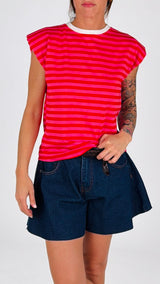 T-shirt righe spalline H.