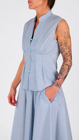 Camicia righe coreana alamari