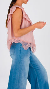 Top volant+pizzo H.