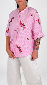 Camicia bastoncino ric fiori