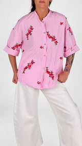 Camicia bastoncino ric fiori