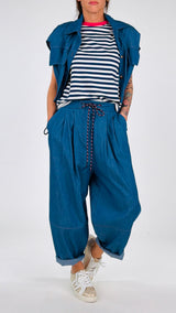 Pantalone cordoncino chambray Vic.