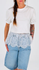 T-shirt palloncino fondo pizzo H.