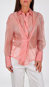 Camicia organza doppia abbottonatura H.