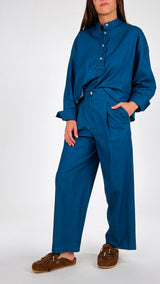 Pantalone chambray elasticizzato T.