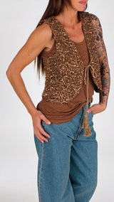Gilet rete paillettes H.