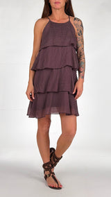 Abito corto organza balze T.