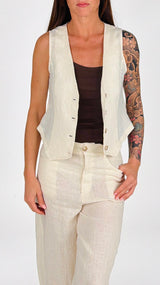 Gilet lino natural H.