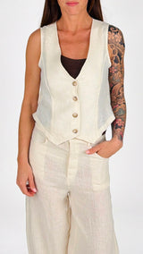 Gilet lino natural H.