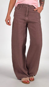 Pantalone Bella lino tinto