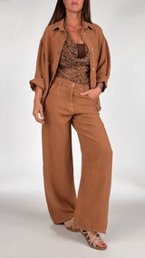 Pantalone Bella lino tinto
