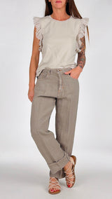 Pantalone Mandy lino tinto