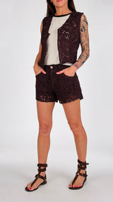Short tulle ricamato H.