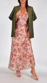 Abito sottoveste organza rose T.