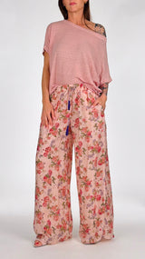 Pantalone organza rose T.