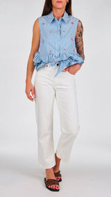 Camicia righe rouches rigide You