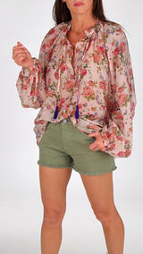 Camicia organza rose T.