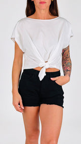 T-shirt crop nodo davanti Vic.