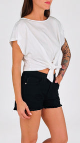 T-shirt crop nodo davanti Vic.
