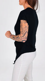 T-shirt asimmetrica passamaneria Vic.