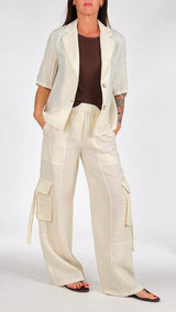 Giacca lino natural H.