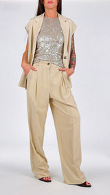 Pantalone lino palazzo pences Vic.