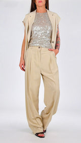 Pantalone lino palazzo pences Vic.