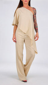 Top lino kimono monospalla Vic.