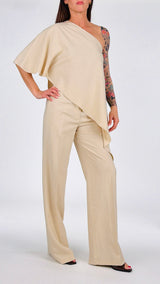 Top lino kimono monospalla Vic.