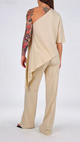 Top lino kimono monospalla Vic.