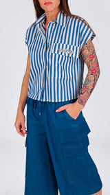Camicia righe cabochon T.