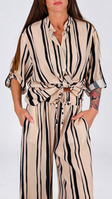 Camicia righe sfalsate H.