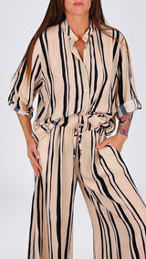 Camicia righe sfalsate H.