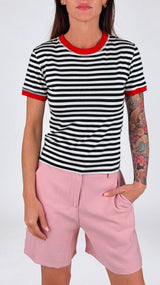 T-shirt jersey righe slim Vic.