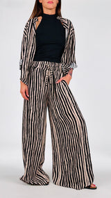 Pantalone righe spennellate H.