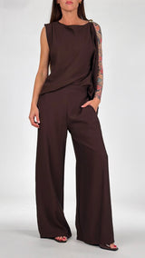 Pantalone viscosa flare H.
