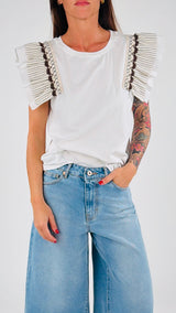 T-shirt passamaneria aletta rigata