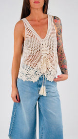 Top crochet coulisse