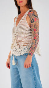 Top crochet coulisse