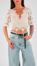 Top macramè schiena nuda