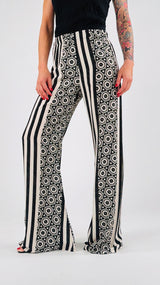 Pantalone righe e fiori H.