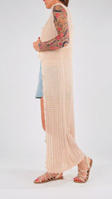 Cardigan smanicato traforo K.