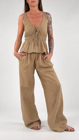 Pantalone lino cotone Athena