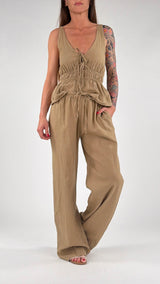 Pantalone lino cotone Athena